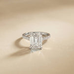 4.59 Ct Emerald Cut Moissanite Petite Engagement Ring