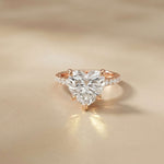 4.58 Ct Heart Moissanite Hidden Halo Engagement Ring
