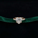 4.58 Ct Heart Moissanite Hidden Halo Engagement Ring