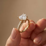 4.58 Ct Heart Moissanite Hidden Halo Engagement Ring