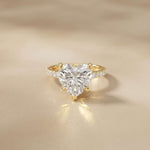 4.58 Ct Heart Moissanite Hidden Halo Engagement Ring