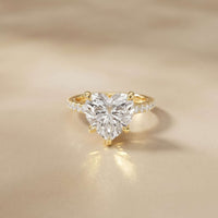 4.58 Ct Heart Moissanite Hidden Halo Engagement Ring