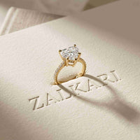 4.58 Ct Heart Moissanite Hidden Halo Engagement Ring