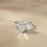 4.58 Ct Heart Moissanite Hidden Halo Engagement Ring