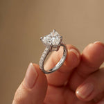 4.58 Ct Heart Moissanite Hidden Halo Engagement Ring