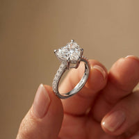 4.58 Ct Heart Moissanite Hidden Halo Engagement Ring