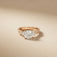 2.78 Ct Round Moissanite Twisted Shank Engagement Ring