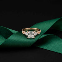 2.78 Ct Asscher Moissanite Infinity Twist Engagement Ring