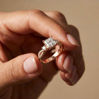 2.78 Ct Asscher Moissanite Infinity Twist Engagement Ring