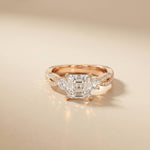 2.78 Ct Asscher Moissanite Infinity Twist Engagement Ring