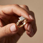 2.78 Ct Asscher Moissanite Infinity Twist Engagement Ring