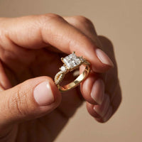 2.78 Ct Asscher Moissanite Infinity Twist Engagement Ring