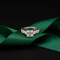 2.78 Ct Asscher Moissanite Infinity Twist Engagement Ring