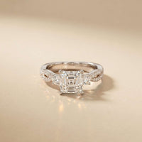 2.78 Ct Asscher Moissanite Infinity Twist Engagement Ring