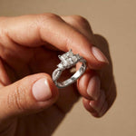 2.78 Ct Asscher Moissanite Infinity Twist Engagement Ring