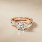 2.78 Ct Cushion Moissanite Crossover Engagement Ring