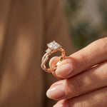 2.78 Ct Cushion Moissanite Crossover Engagement Ring