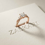 2.78 Ct Cushion Moissanite Crossover Engagement Ring