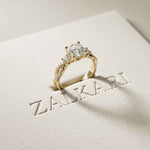2.78 Ct Cushion Moissanite Crossover Engagement Ring