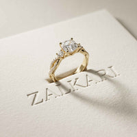 2.78 Ct Cushion Moissanite Crossover Engagement Ring