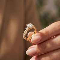 2.78 Ct Cushion Moissanite Crossover Engagement Ring