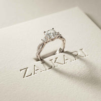 2.78 Ct Cushion Moissanite Crossover Engagement Ring