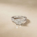 2.78 Ct Cushion Moissanite Crossover Engagement Ring
