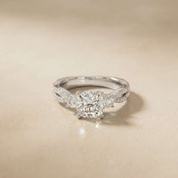 2.78 Ct Cushion Moissanite Crossover Engagement Ring