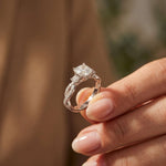 2.78 Ct Cushion Moissanite Crossover Engagement Ring