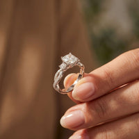 2.78 Ct Cushion Moissanite Crossover Engagement Ring