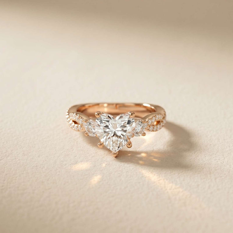 2.78 Ct Heart Moissanite Split Shank Engagement Ring