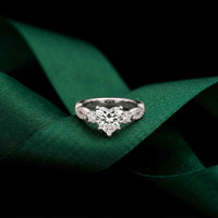 2.78 Ct Heart Moissanite Split Shank Engagement Ring