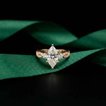 2.78 Ct Marquise Moissanite Solitaire Ring with Accents for Women