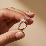 2.78 Ct Marquise Moissanite Solitaire Ring with Accents for Women