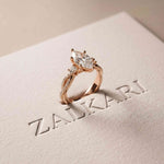 2.78 Ct Marquise Moissanite Solitaire Ring with Accents for Women