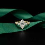 2.78 Ct Marquise Moissanite Solitaire Ring with Accents for Women
