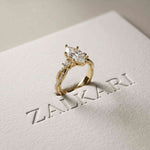 2.78 Ct Marquise Moissanite Solitaire Ring with Accents for Women