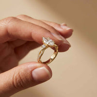 2.78 Ct Marquise Moissanite Solitaire Ring with Accents for Women