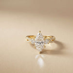 2.78 Ct Marquise Moissanite Solitaire Ring with Accents for Women