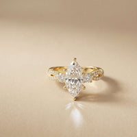 2.78 Ct Marquise Moissanite Solitaire Ring with Accents for Women