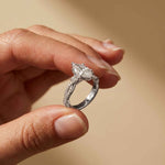 2.78 Ct Marquise Moissanite Solitaire Ring with Accents for Women
