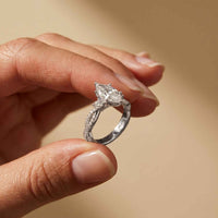 2.78 Ct Marquise Moissanite Solitaire Ring with Accents for Women
