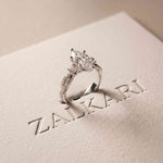 2.78 Ct Marquise Moissanite Solitaire Ring with Accents for Women
