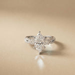 2.78 Ct Marquise Moissanite Solitaire Ring with Accents for Women