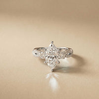 2.78 Ct Marquise Moissanite Solitaire Ring with Accents for Women