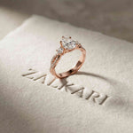 2.78 Ct Pear Moissanite Entwined Shank Engagement Ring