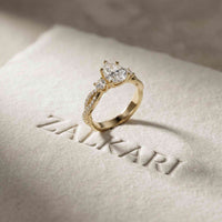 2.78 Ct Pear Moissanite Entwined Shank Engagement Ring