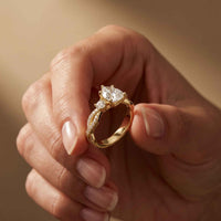 2.78 Ct Pear Moissanite Entwined Shank Engagement Ring