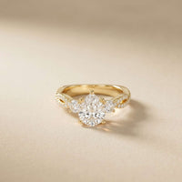 2.78 Ct Pear Moissanite Entwined Shank Engagement Ring