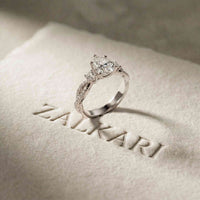 2.78 Ct Pear Moissanite Entwined Shank Engagement Ring